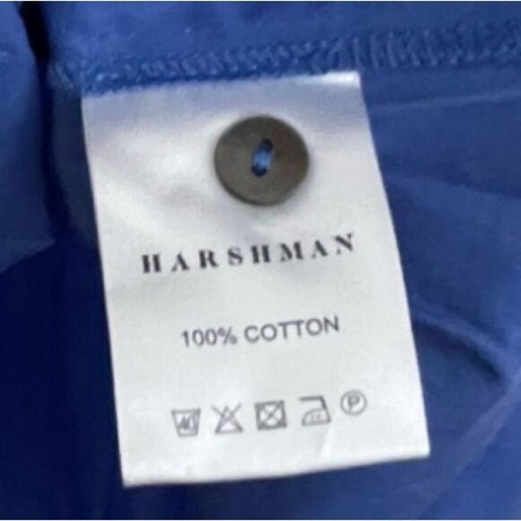 HARSHMAN Dress Esme Shirt Dress Indigo Blue Cotton Pleated Long Sleeve Size S - Picture 4 of 7